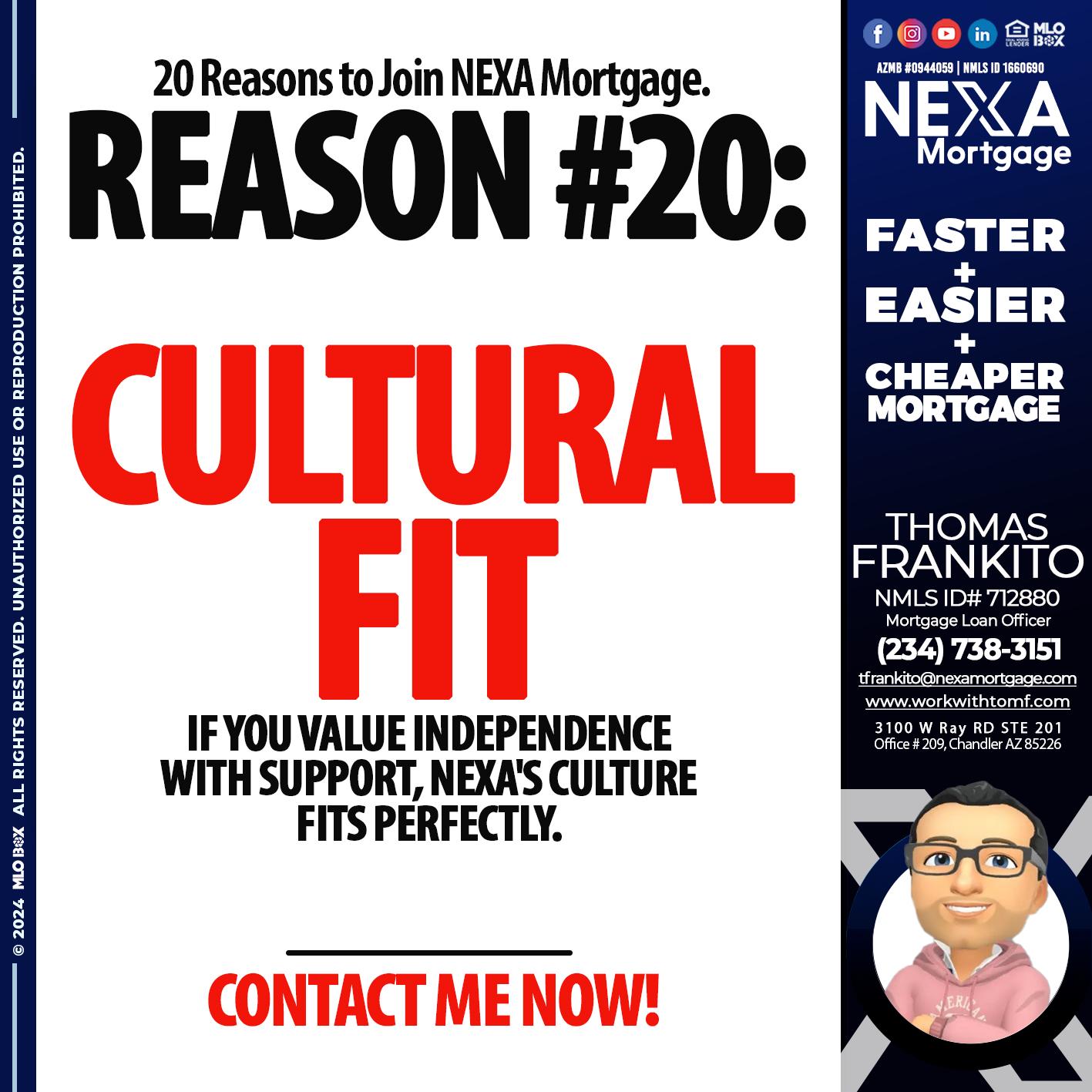 REASON 20 - Thomas Frankito -Mortgage Loan Officer