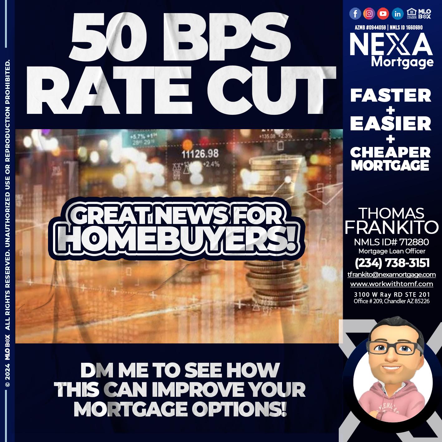 50 BPS RATES - Thomas Frankito -Mortgage Loan Officer
