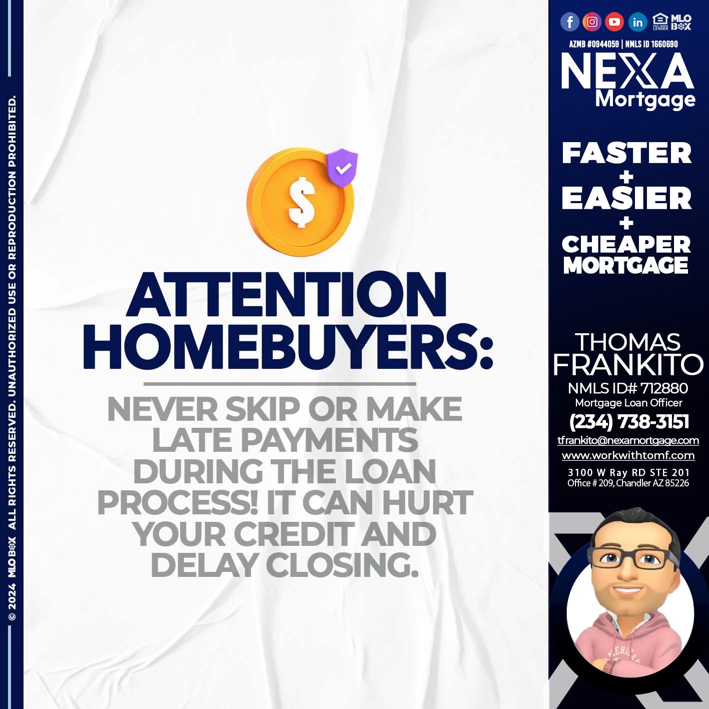attention - Thomas Frankito -Mortgage Loan Officer