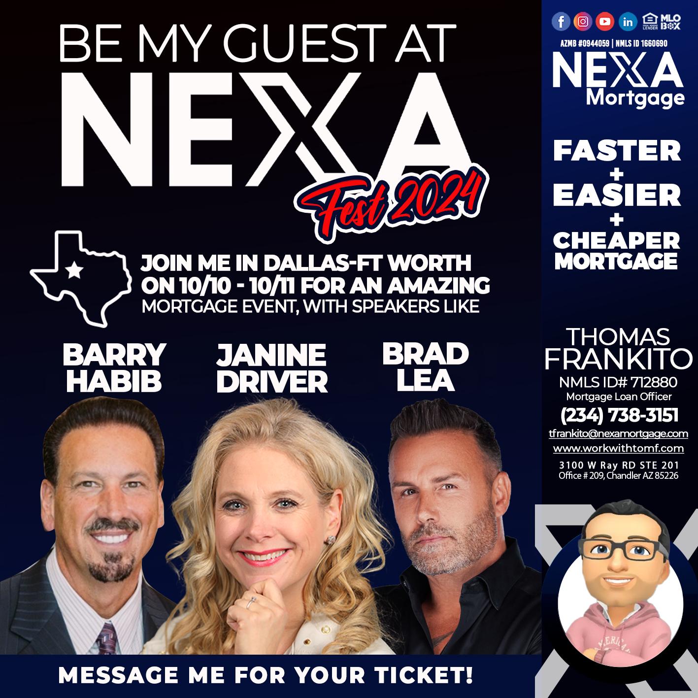 be my guest - Thomas Frankito -Mortgage Loan Officer