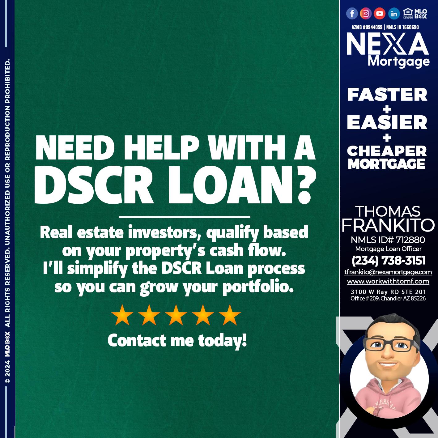 NEED HELP WITH - Thomas Frankito -Mortgage Loan Officer