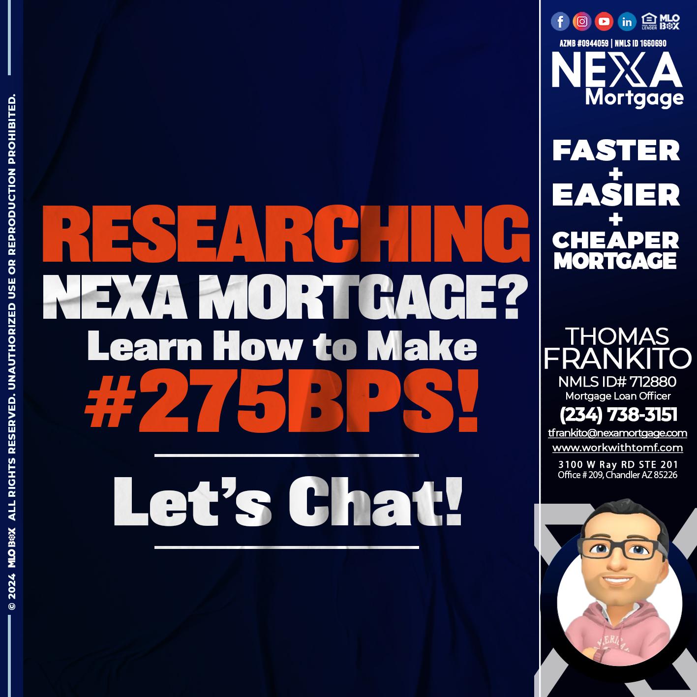 RESEARCHING - Thomas Frankito -Mortgage Loan Officer