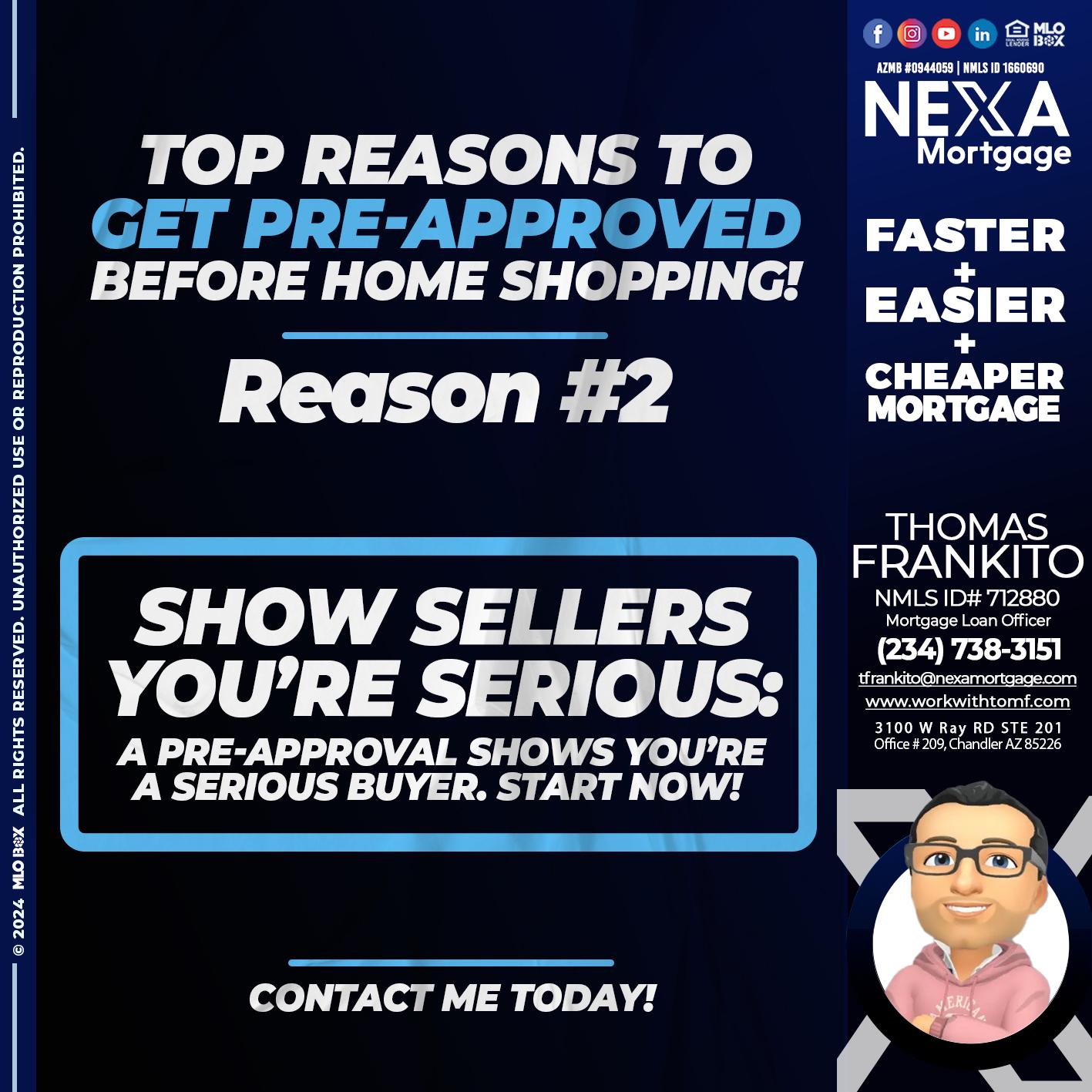 REASON 2 - Thomas Frankito -Mortgage Loan Officer