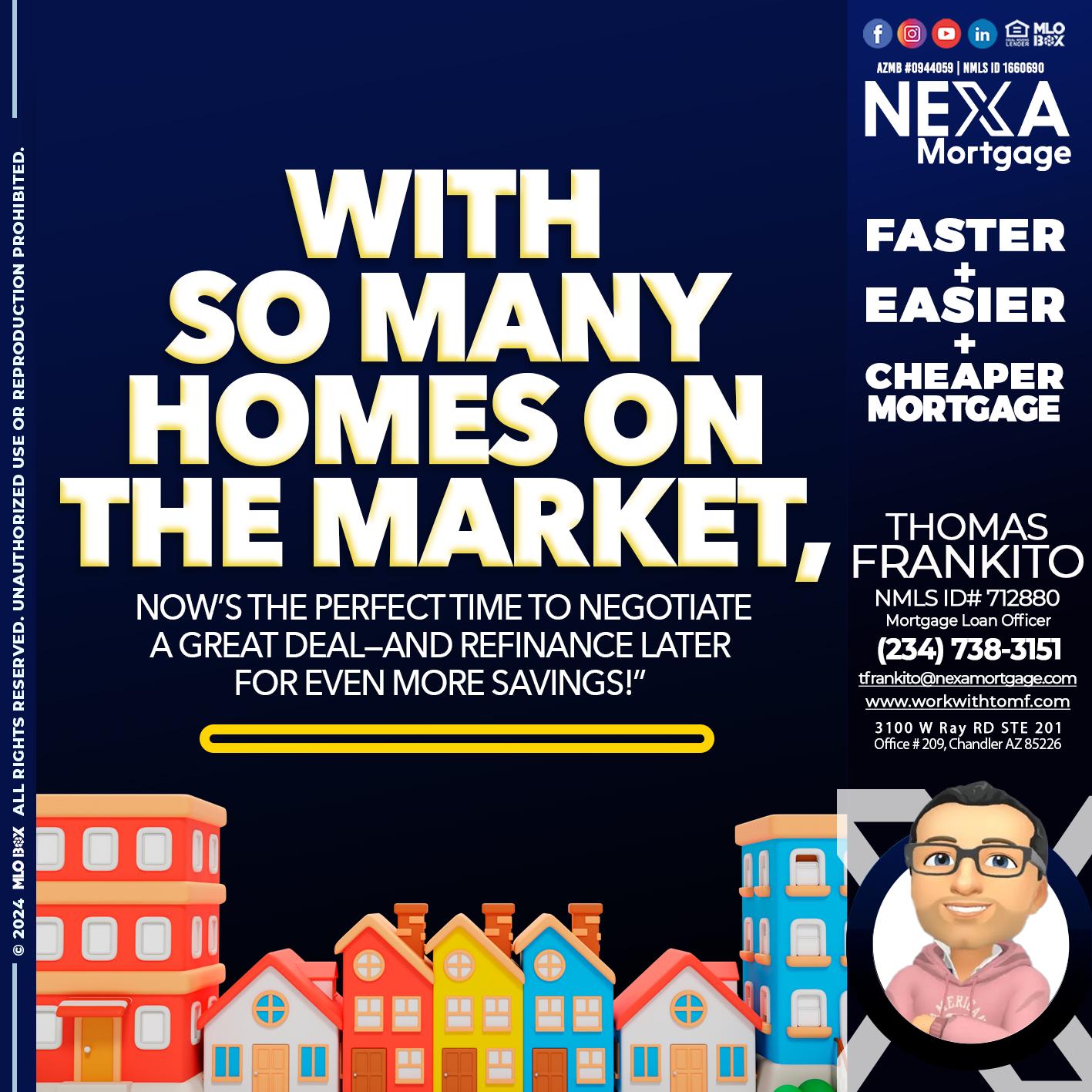 WITH SO MANY HOMES - Thomas Frankito -Mortgage Loan Officer
