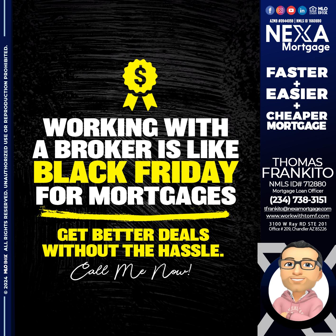 WORKING WITH A BROKER - Thomas Frankito -Mortgage Loan Officer