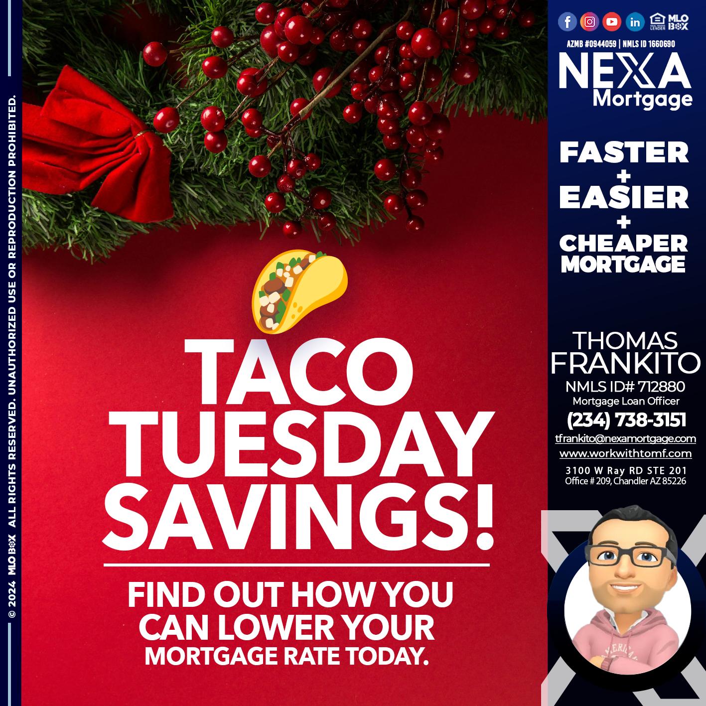 TACO TUESDAY - Thomas Frankito -Mortgage Loan Officer