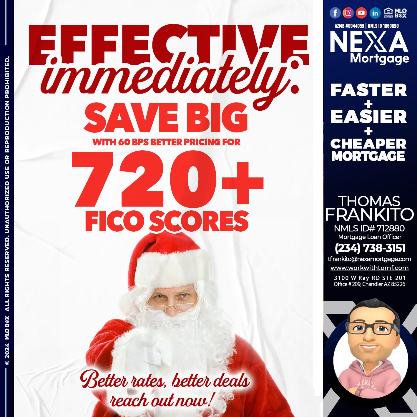 EFECTIVE IMMEDIATELY - Thomas Frankito -Mortgage Loan Officer