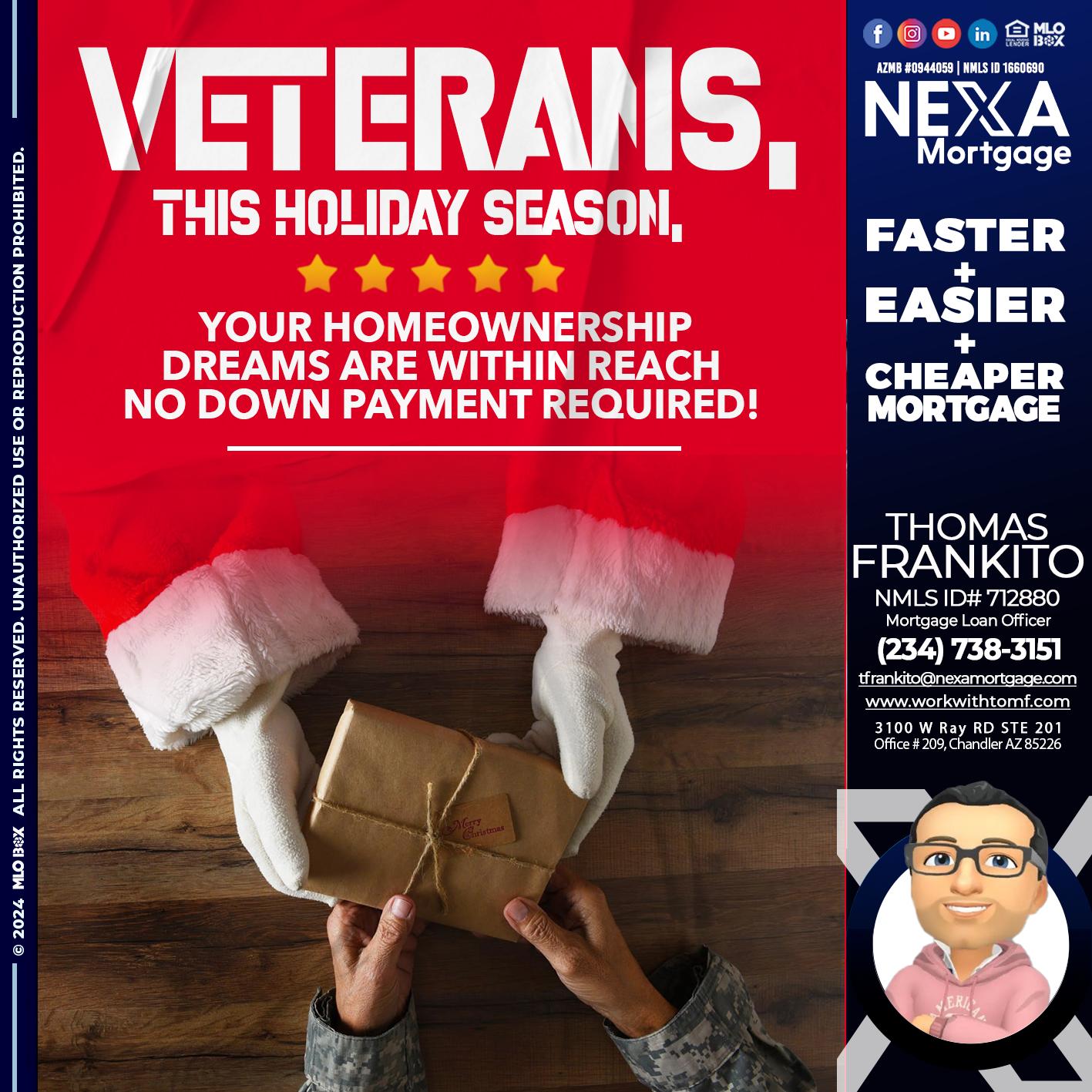 VETERANS - Thomas Frankito -Mortgage Loan Officer