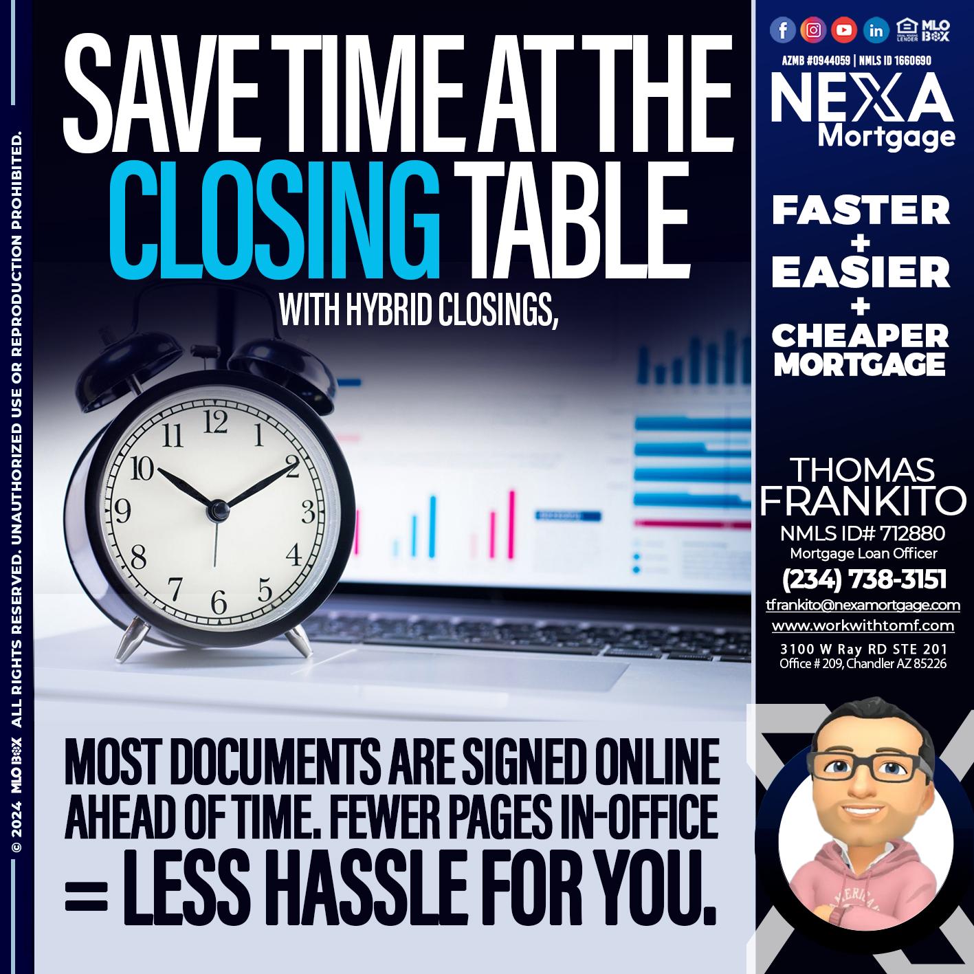 SAVE TIME - Thomas Frankito -Mortgage Loan Officer