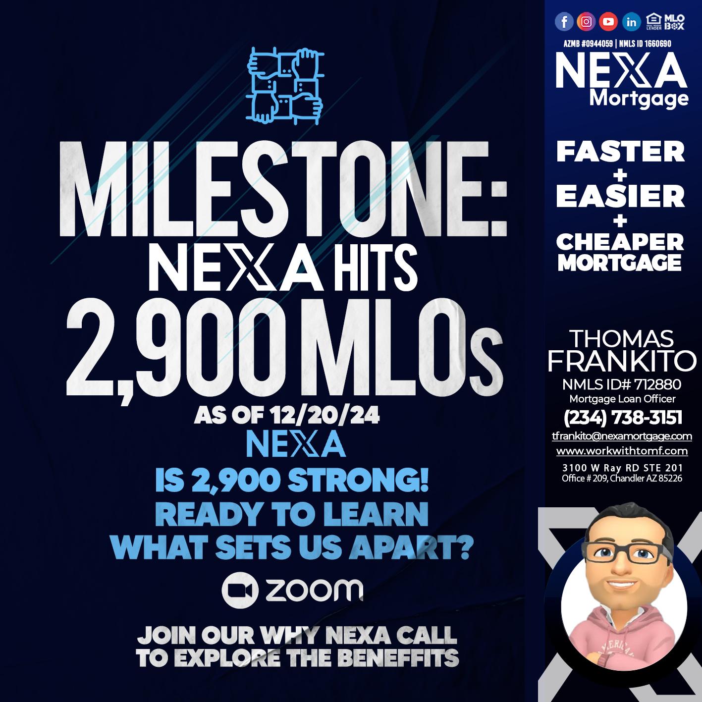 MILSTONE 2900 - Thomas Frankito -Mortgage Loan Officer