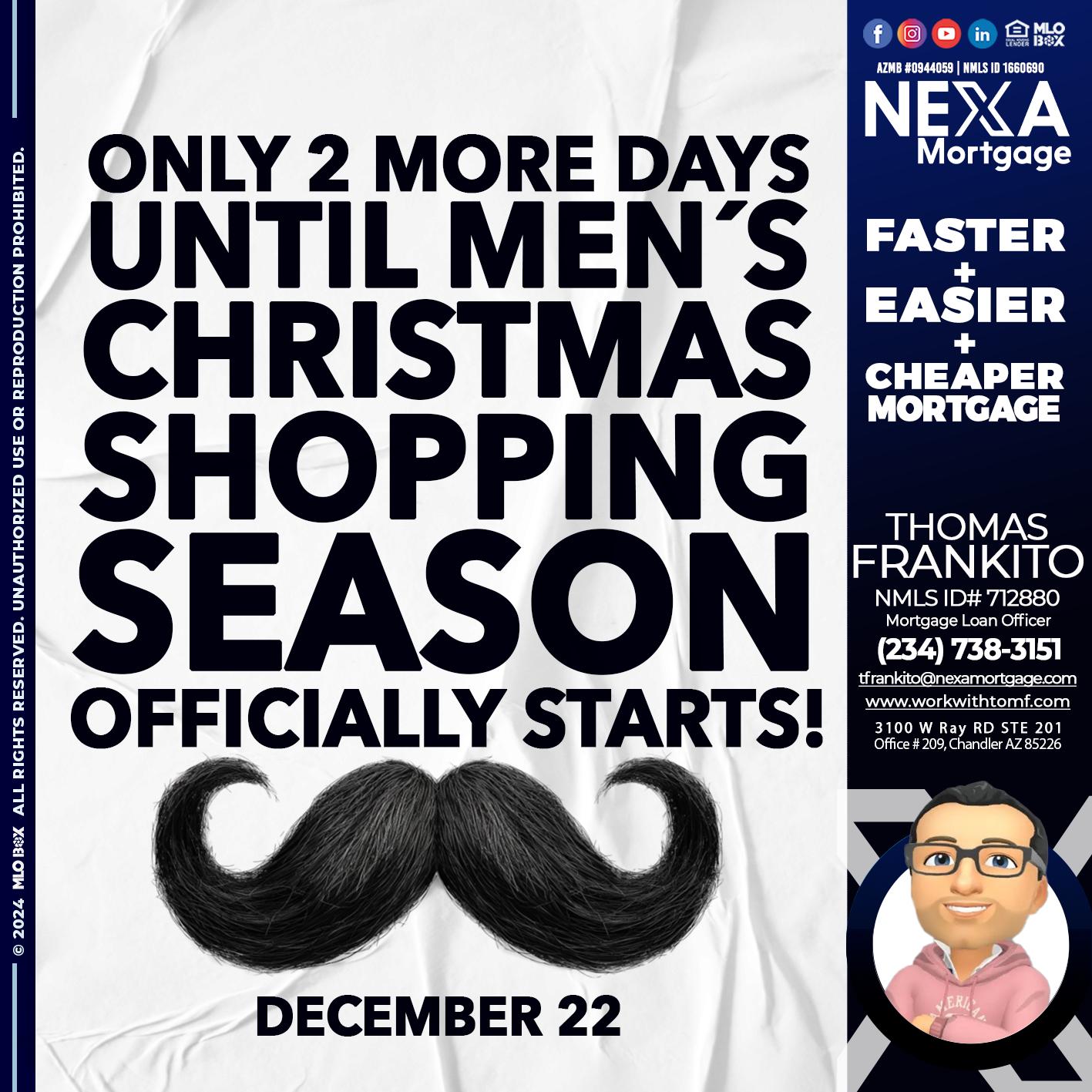 UNTIL 2 MORE DAYS... - Thomas Frankito -Mortgage Loan Officer