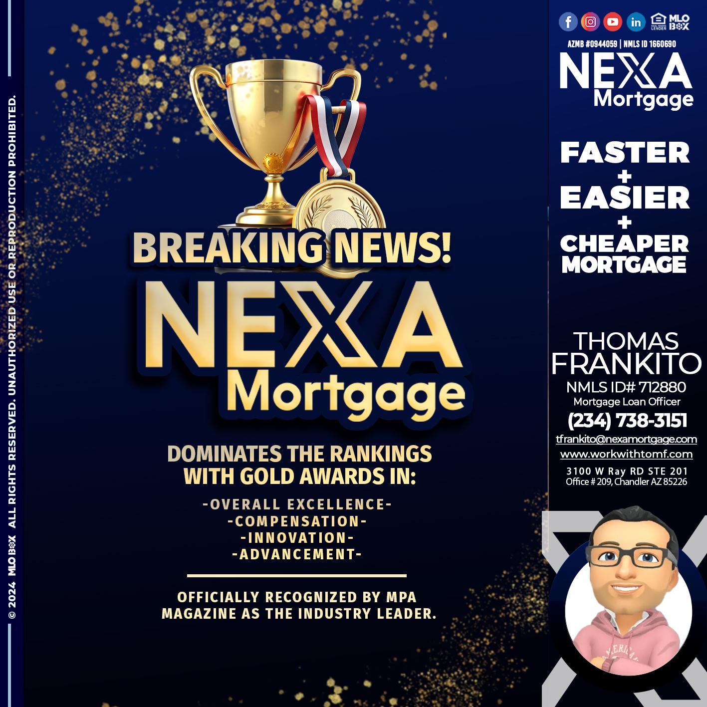 BREAKING NEWS - Thomas Frankito -Mortgage Loan Officer