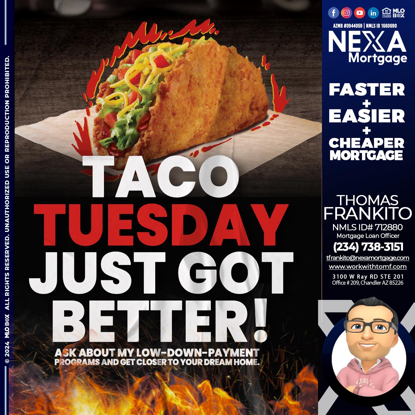 TACO TUESDAY - Thomas Frankito -Mortgage Loan Officer