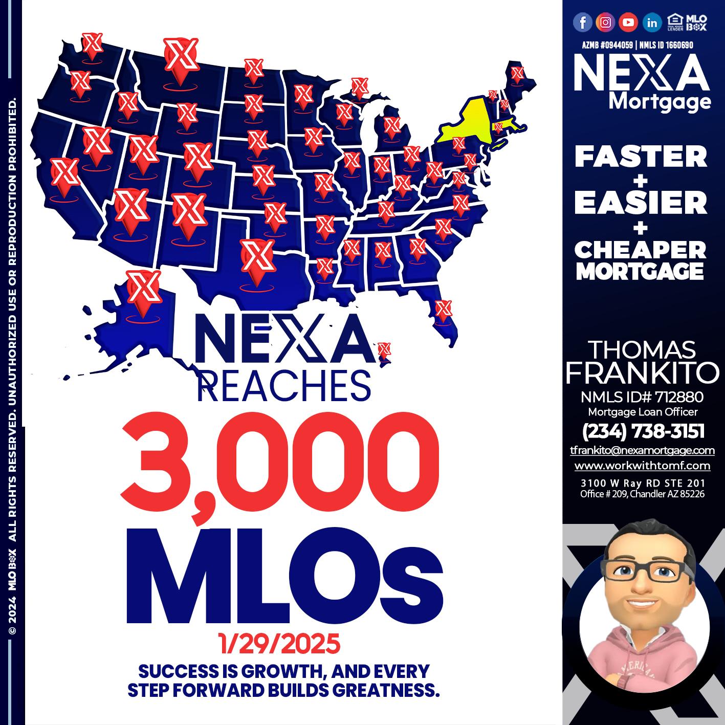 3,000 MLOs - Thomas Frankito -Mortgage Loan Officer
