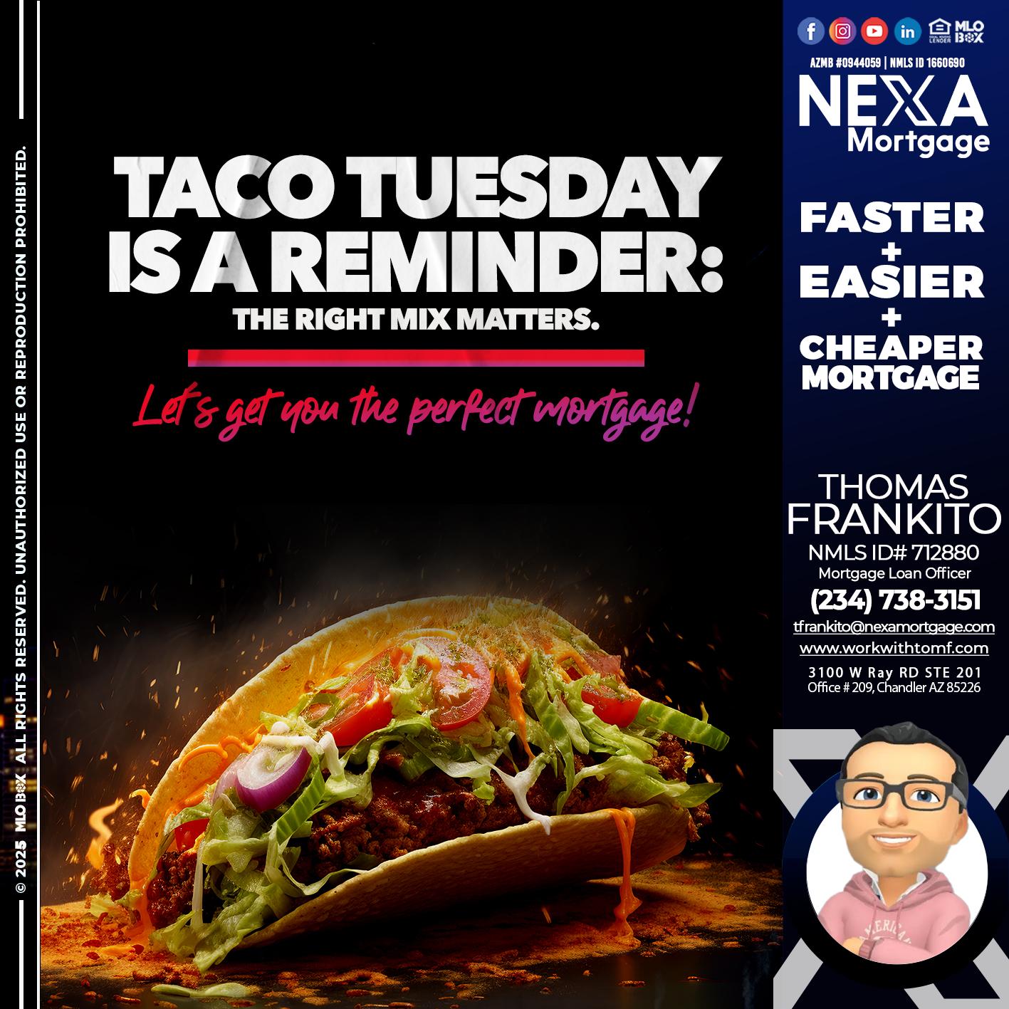 TACO TUESDAY - Thomas Frankito -Mortgage Loan Officer
