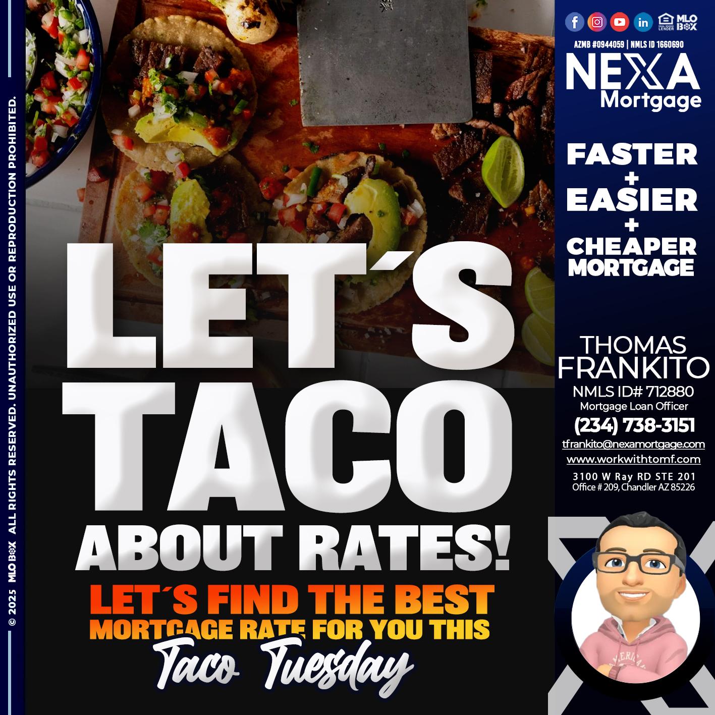 LETS TACO - Thomas Frankito -Mortgage Loan Officer