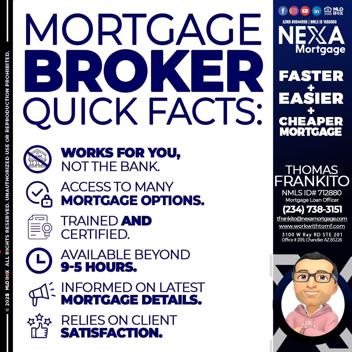 MORTGAGE BROKER - Thomas Frankito -Mortgage Loan Officer