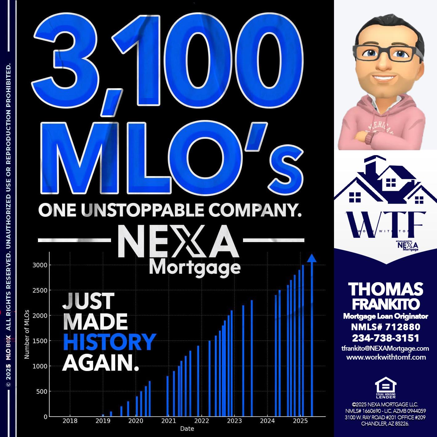 3,100 MLO´s - Thomas Frankito -Mortgage Loan Officer
