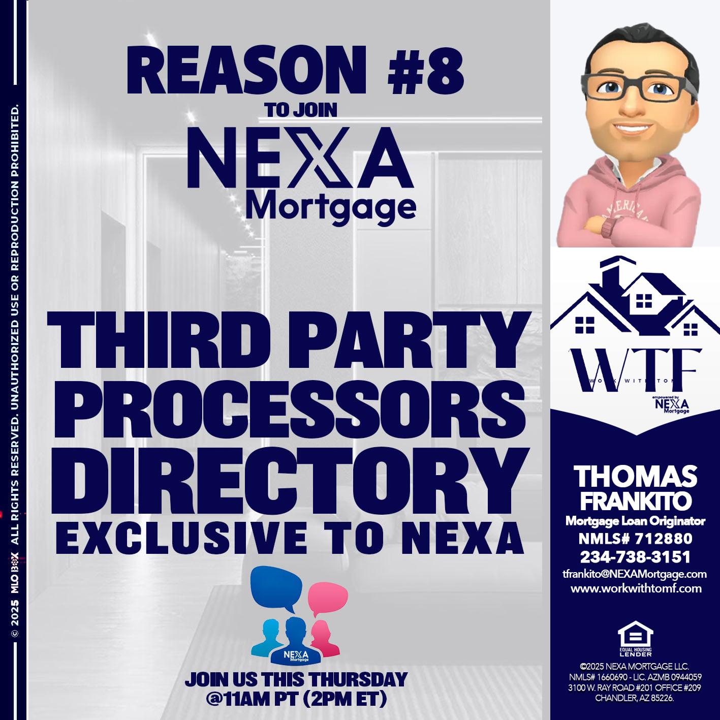 REASON 8 - Thomas Frankito -Mortgage Loan Officer