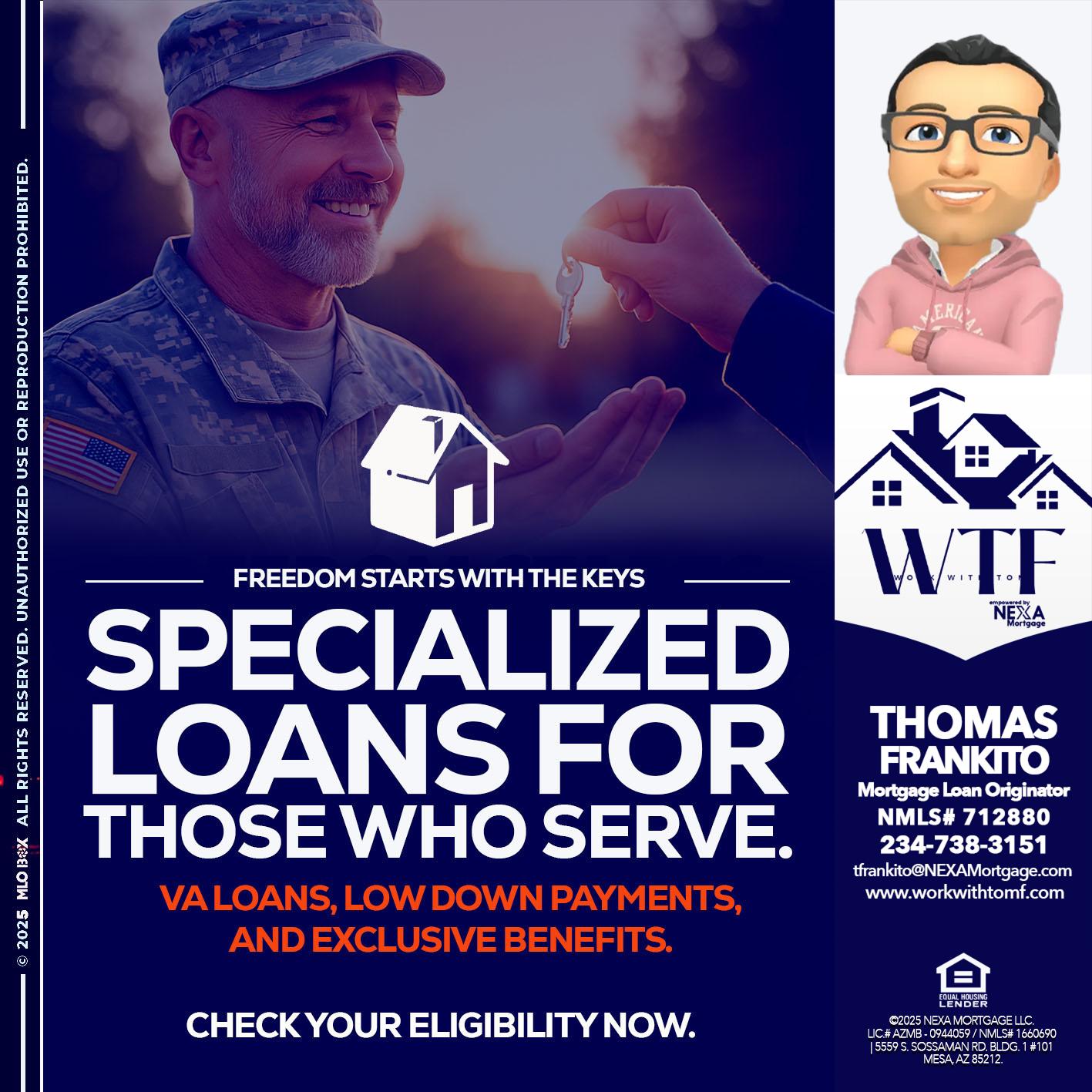 SPECIALIZED LOANS - Thomas Frankito -Mortgage Loan Officer