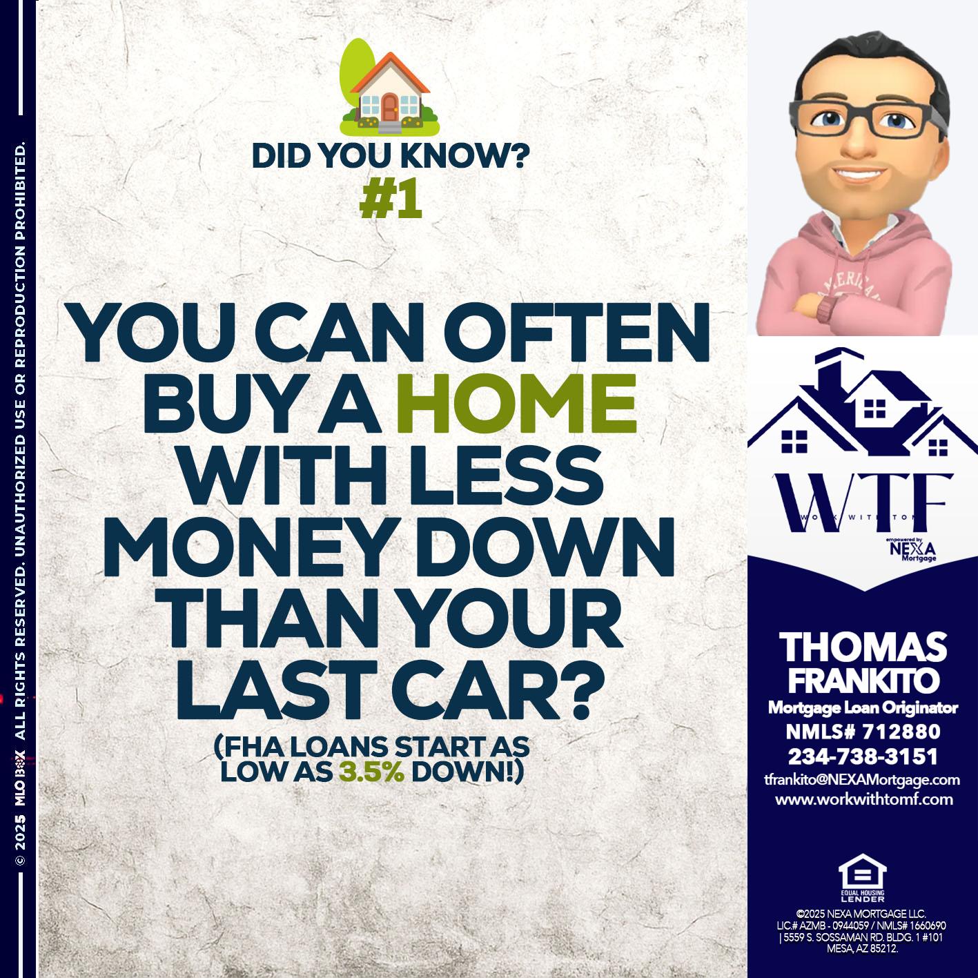 DID YOU KNOW #1 - Thomas Frankito -Mortgage Loan Officer