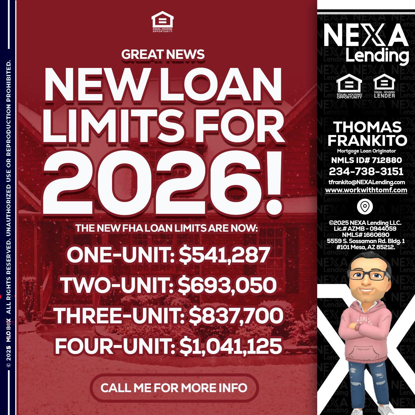 loan limits - Thomas Frankito -Mortgage Loan Officer