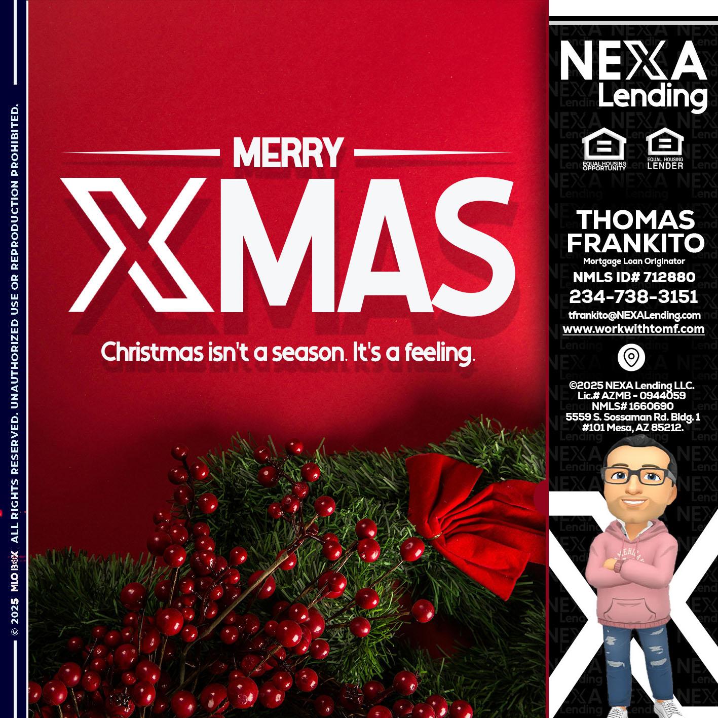 merry xmas - Thomas Frankito -Mortgage Loan Officer
