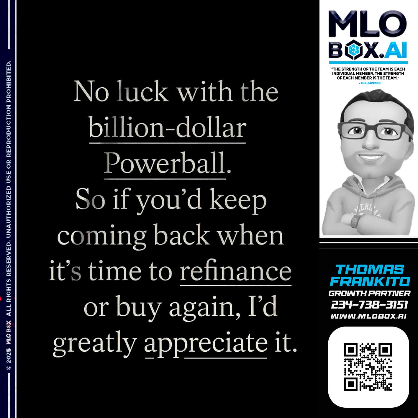 NO LUCK - Thomas Frankito -Mortgage Loan Officer