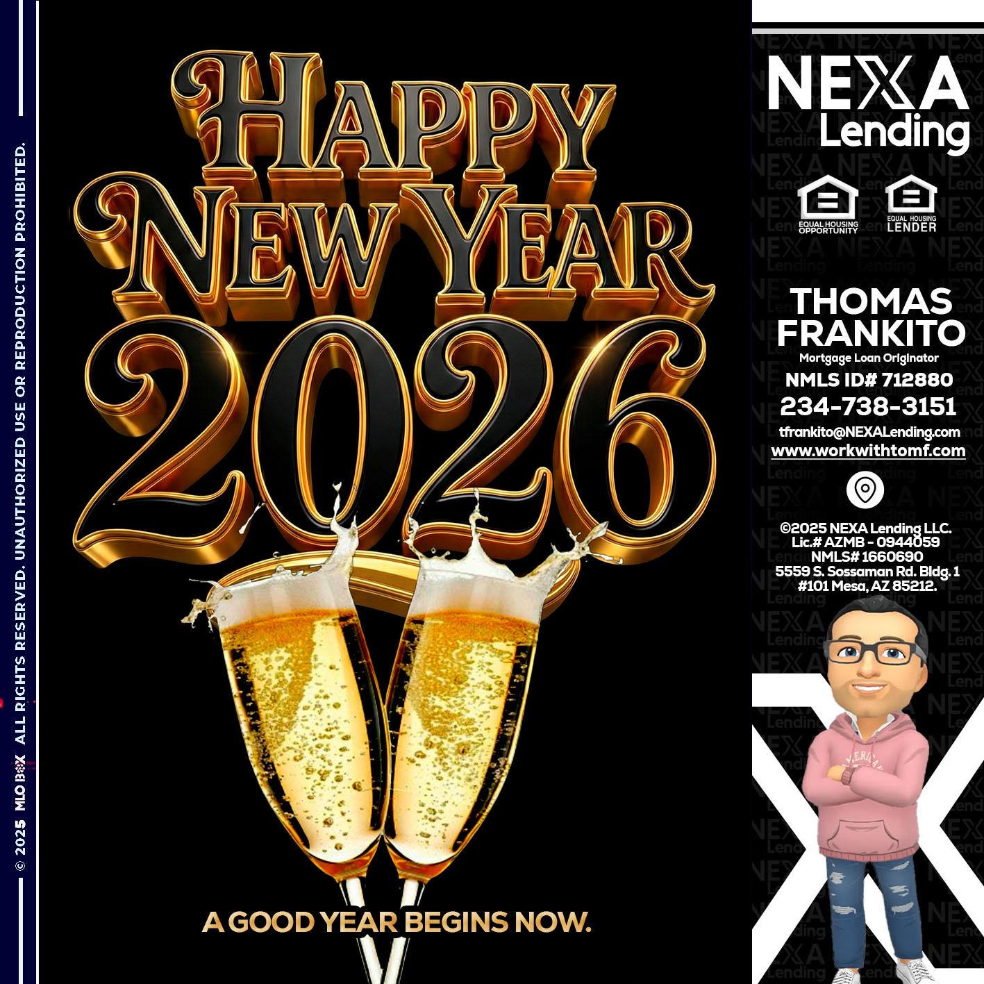 happy new year 2026 - Thomas Frankito -Mortgage Loan Officer