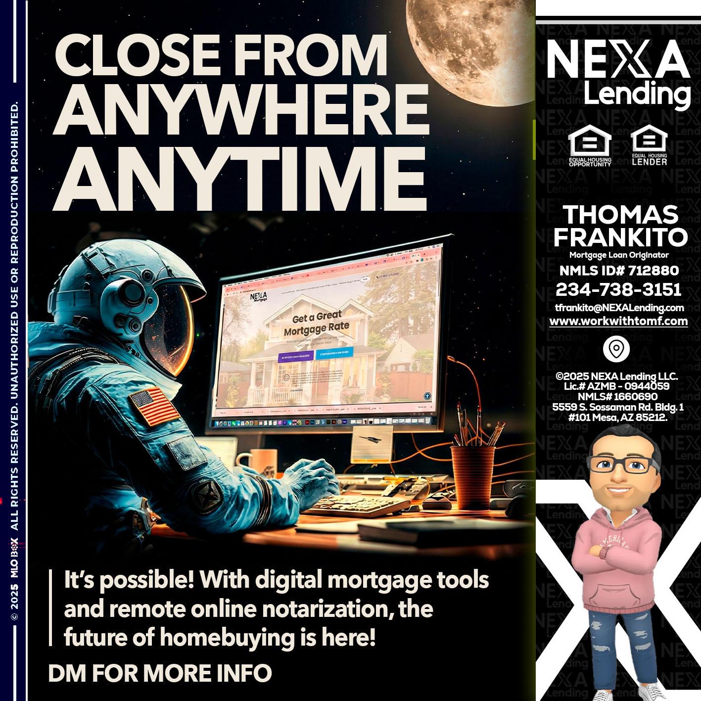 close from - Thomas Frankito -Mortgage Loan Officer