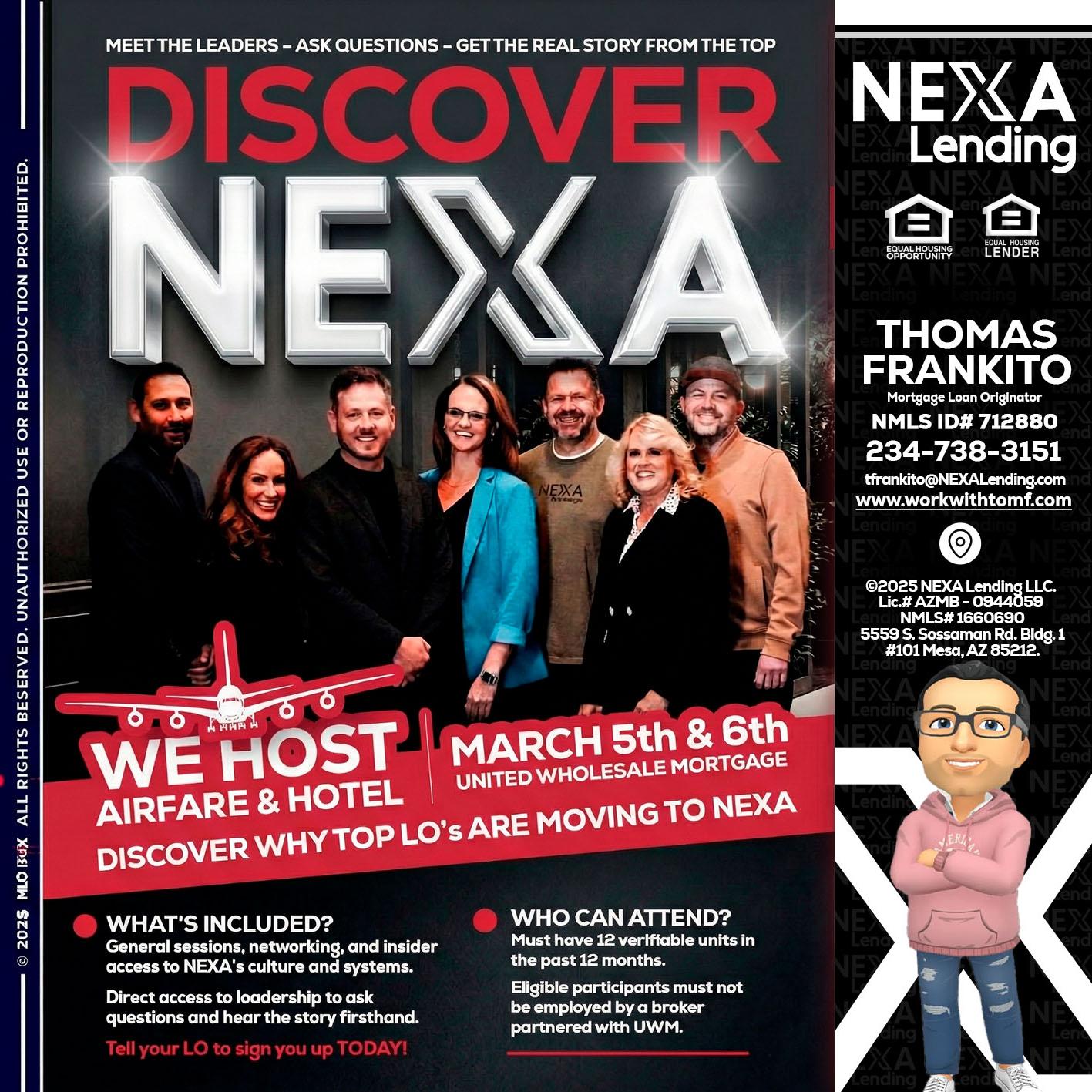 DISCOVER NEXA - Thomas Frankito -Mortgage Loan Officer
