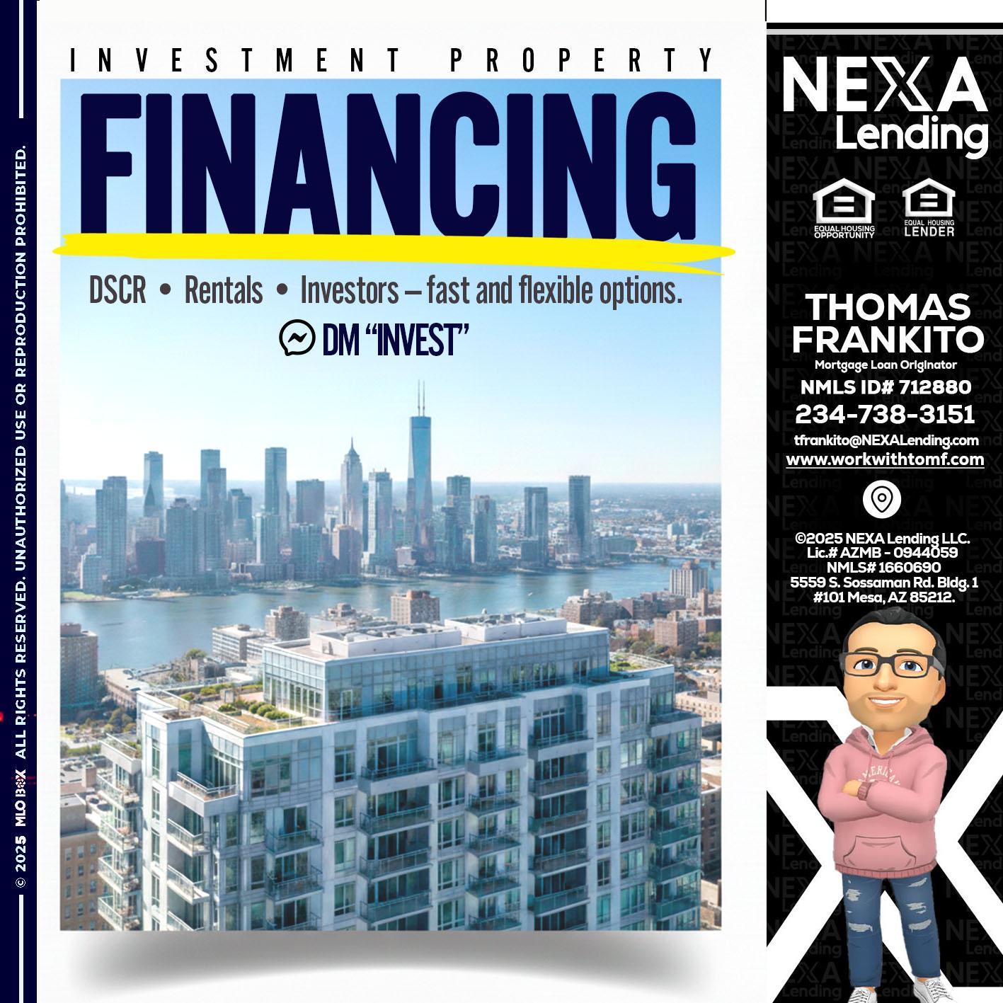 FINANCING - Thomas Frankito -Mortgage Loan Officer