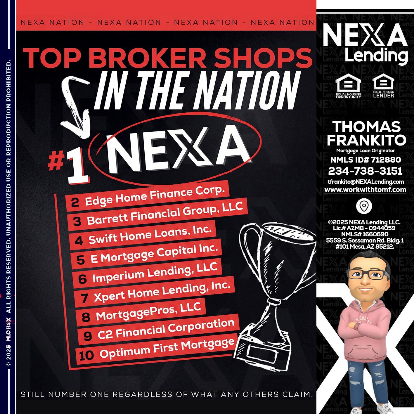 top broker - Thomas Frankito -Mortgage Loan Officer