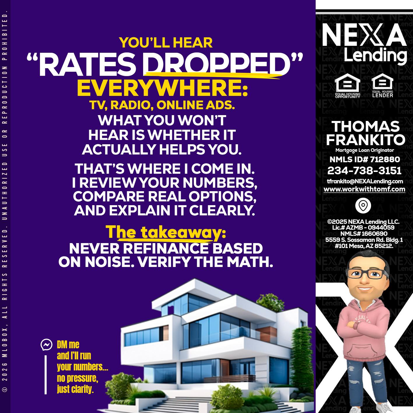 RATES DOPPED - Thomas Frankito -Mortgage Loan Officer