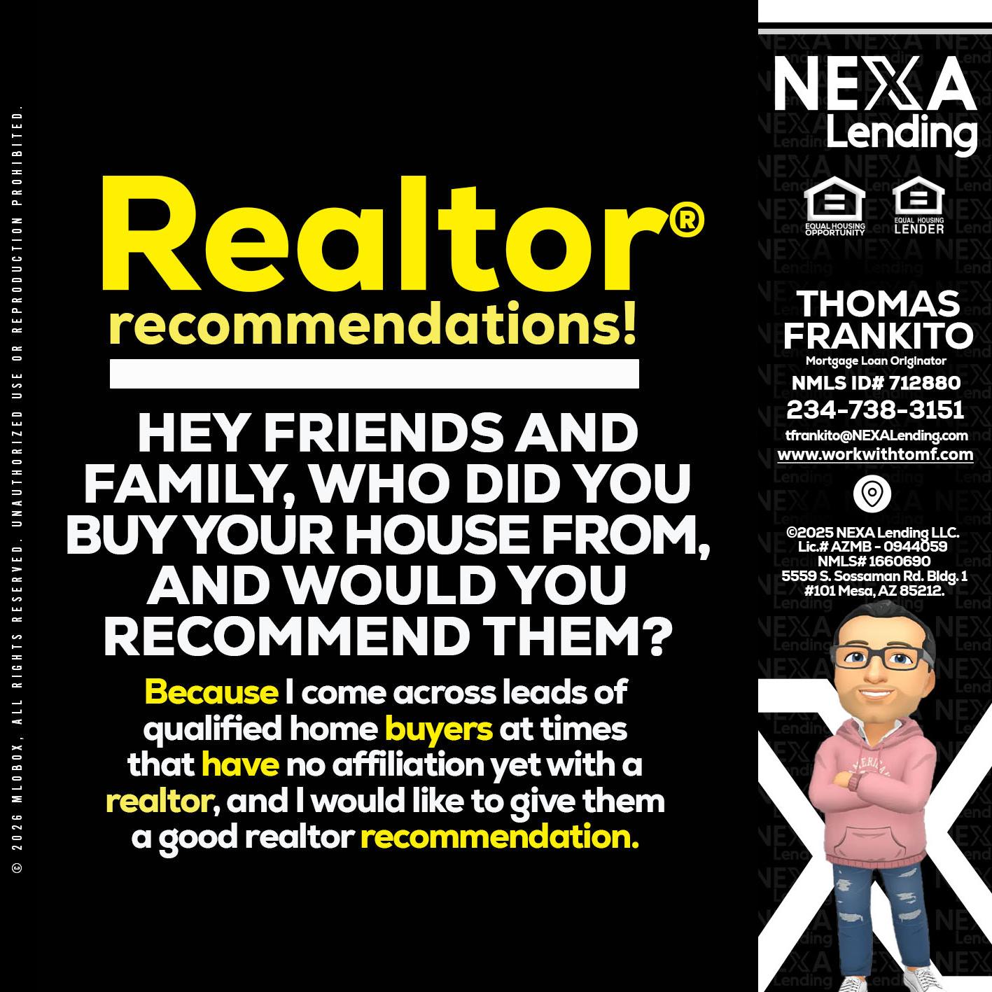 REALTOR - Thomas Frankito -Mortgage Loan Officer