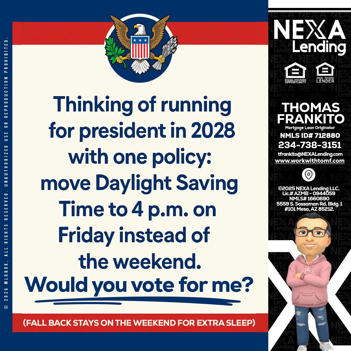 THINKING OF RUNING - Thomas Frankito -Mortgage Loan Officer
