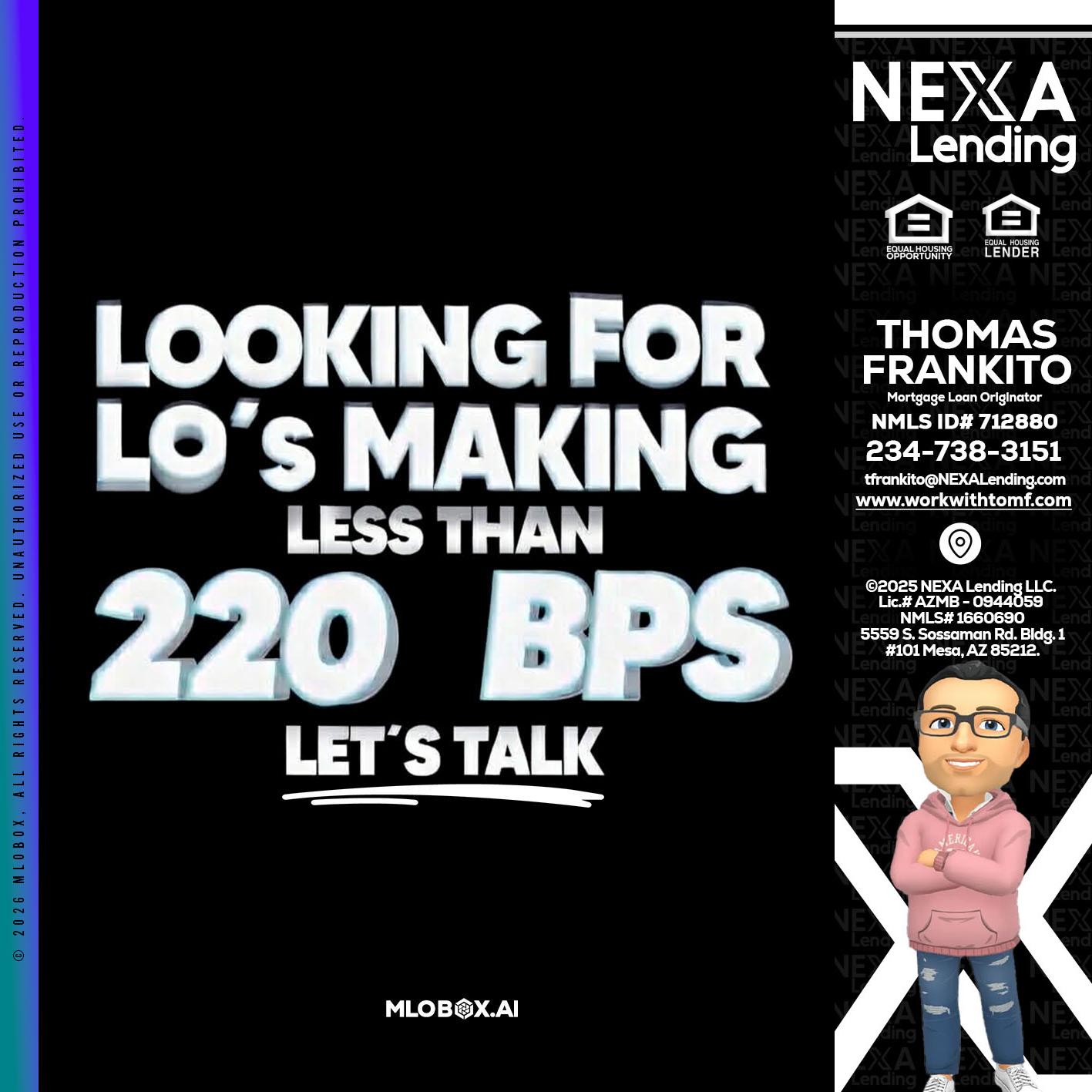 LOOKING FOR - Thomas Frankito -Mortgage Loan Officer