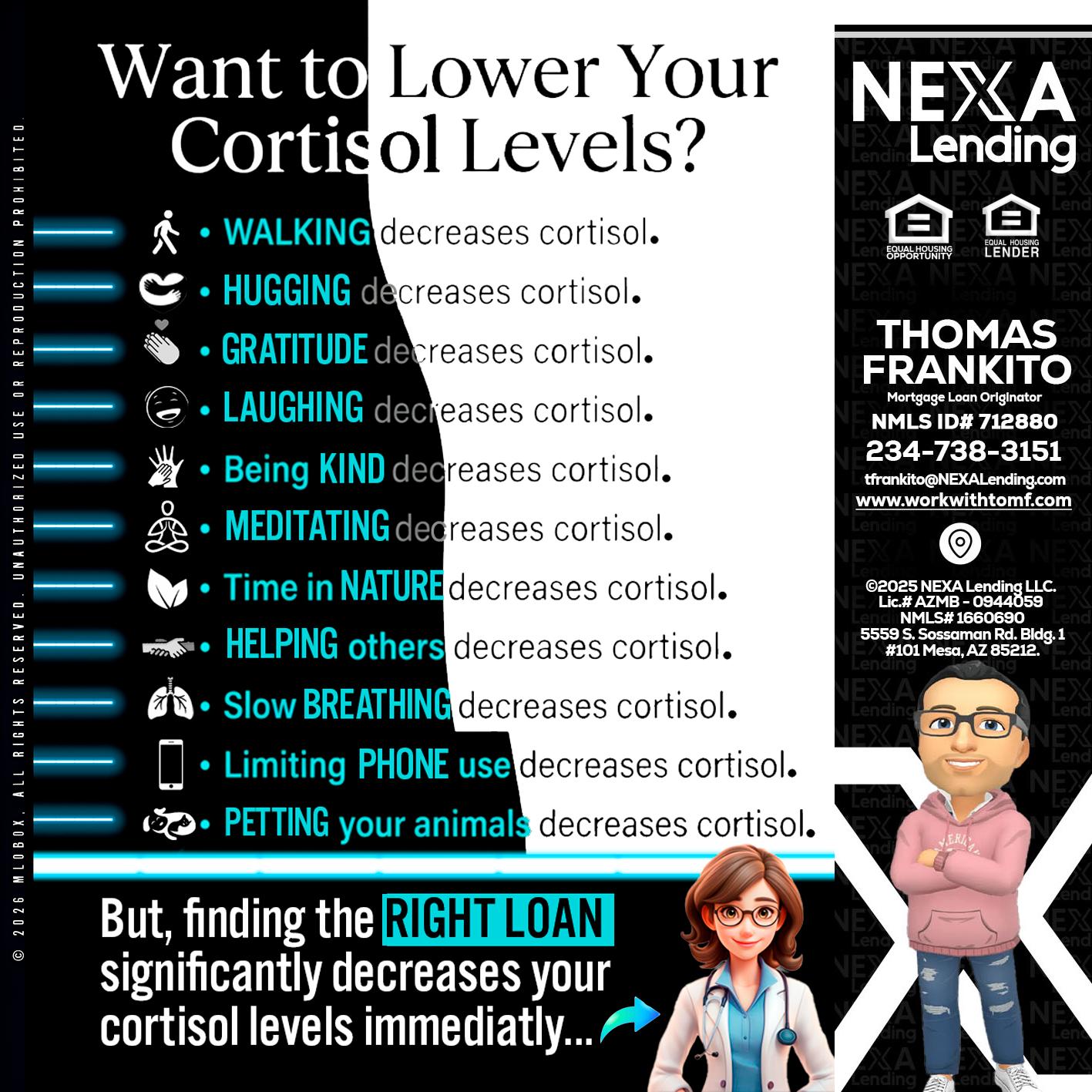 Want to lower Your Cortisol Levels? - Thomas Frankito -Mortgage Loan Officer