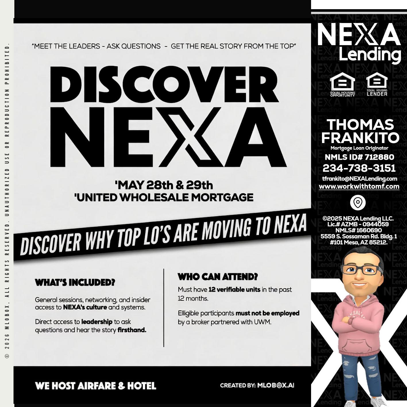 DISCOVER NEXA - Thomas Frankito -Mortgage Loan Officer
