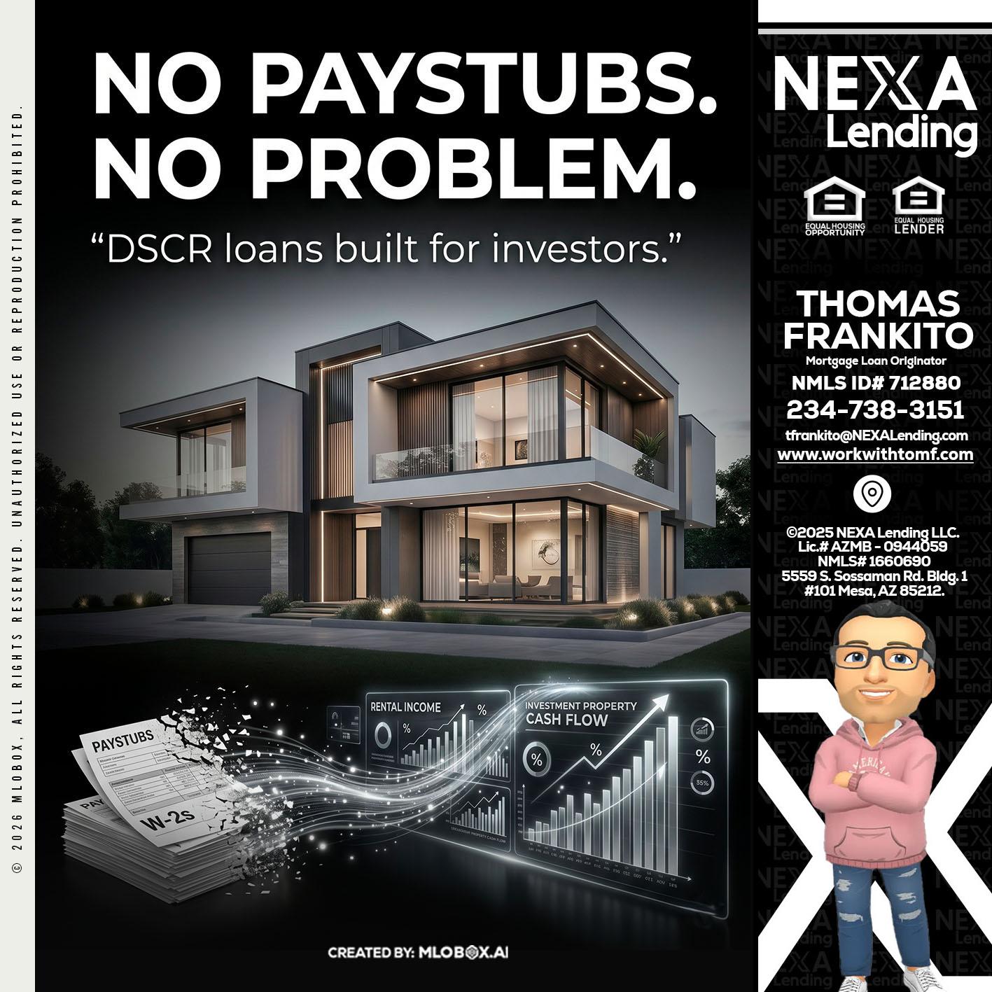 no paystub - Thomas Frankito -Mortgage Loan Officer