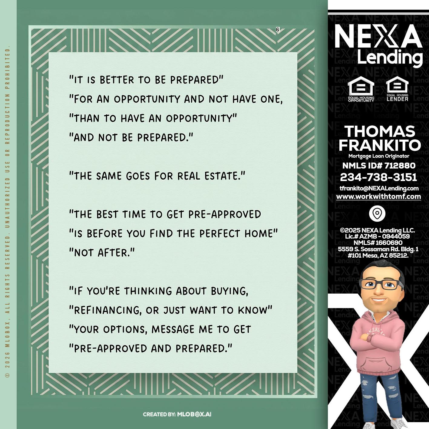 its better - Thomas Frankito -Mortgage Loan Officer