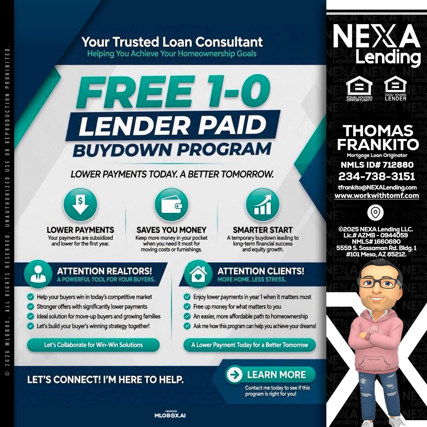 FREE 1-0 - Thomas Frankito -Mortgage Loan Officer