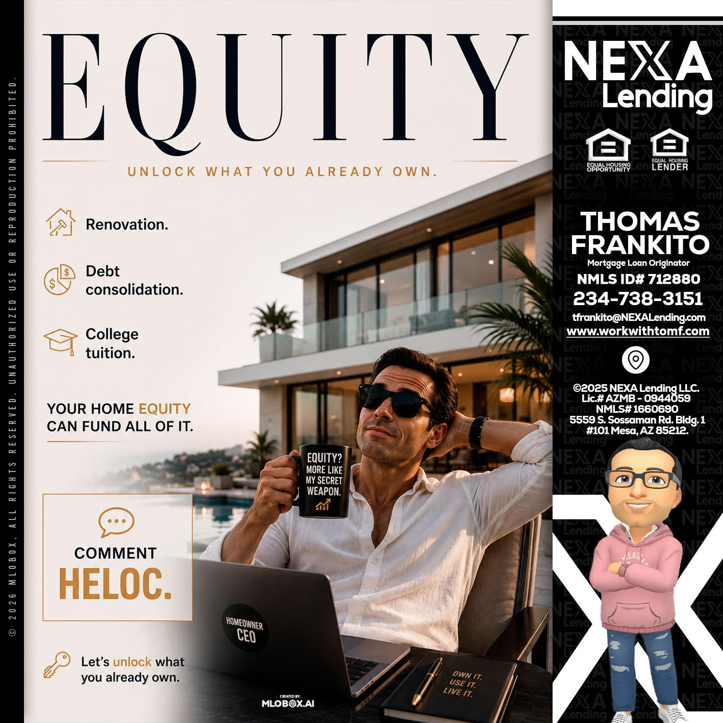 EQUITY - Thomas Frankito -Mortgage Loan Officer