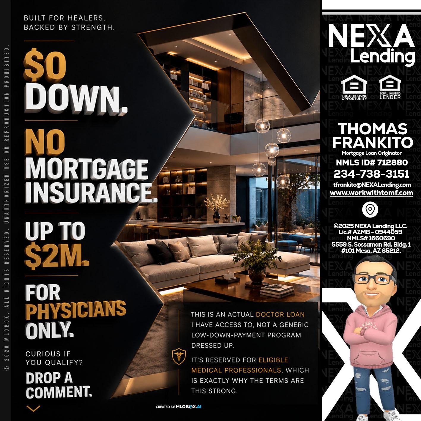 $0 DOWN - Thomas Frankito -Mortgage Loan Officer