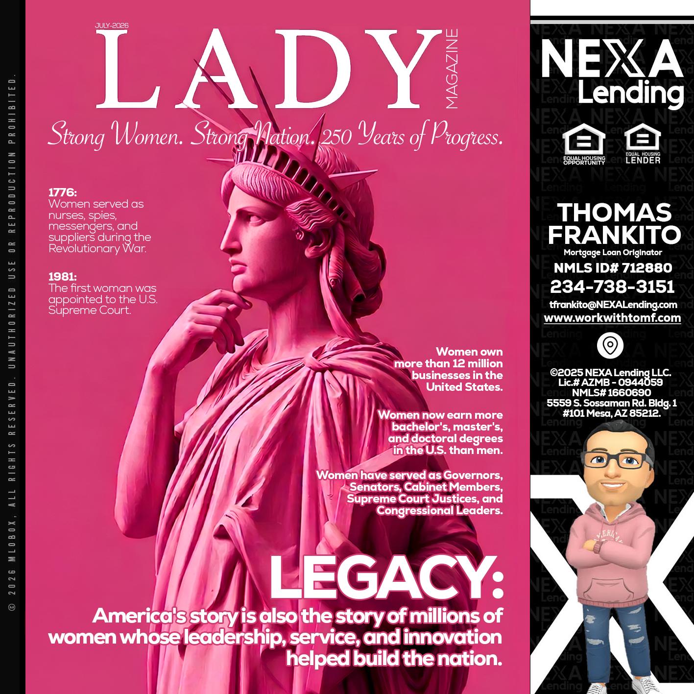 LADY LIBERTY! - Thomas Frankito -Mortgage Loan Officer