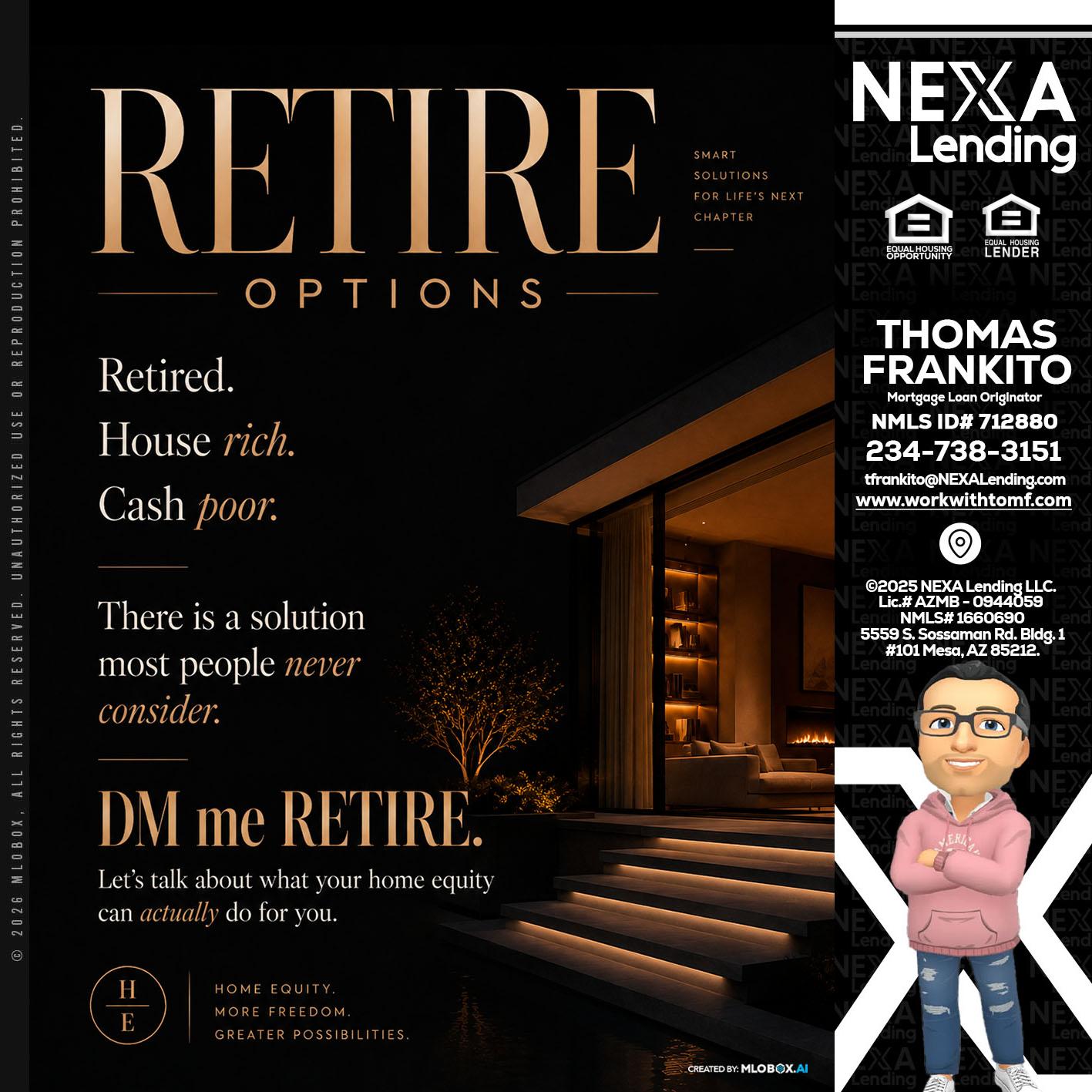 RETIRE LOANS - Thomas Frankito -Mortgage Loan Officer