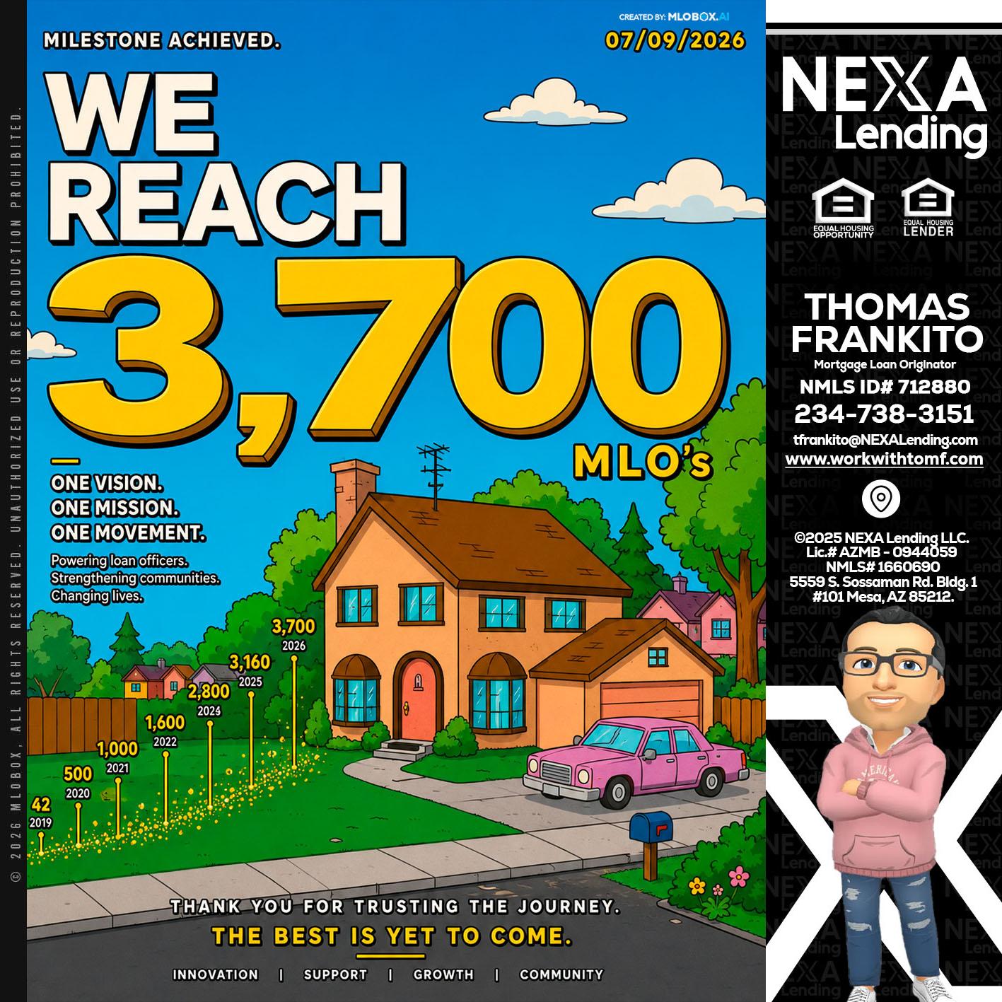 3,700 MLO's - Thomas Frankito -Mortgage Loan Officer