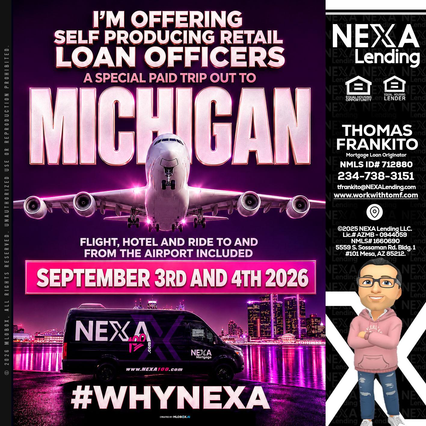 MICHIGAN TRIP - Thomas Frankito -Mortgage Loan Officer