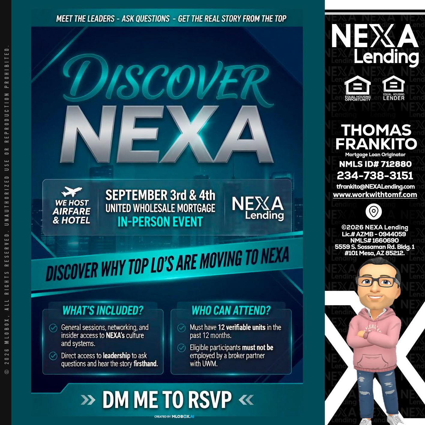 DISCOVER NEXA - Thomas Frankito -Mortgage Loan Officer