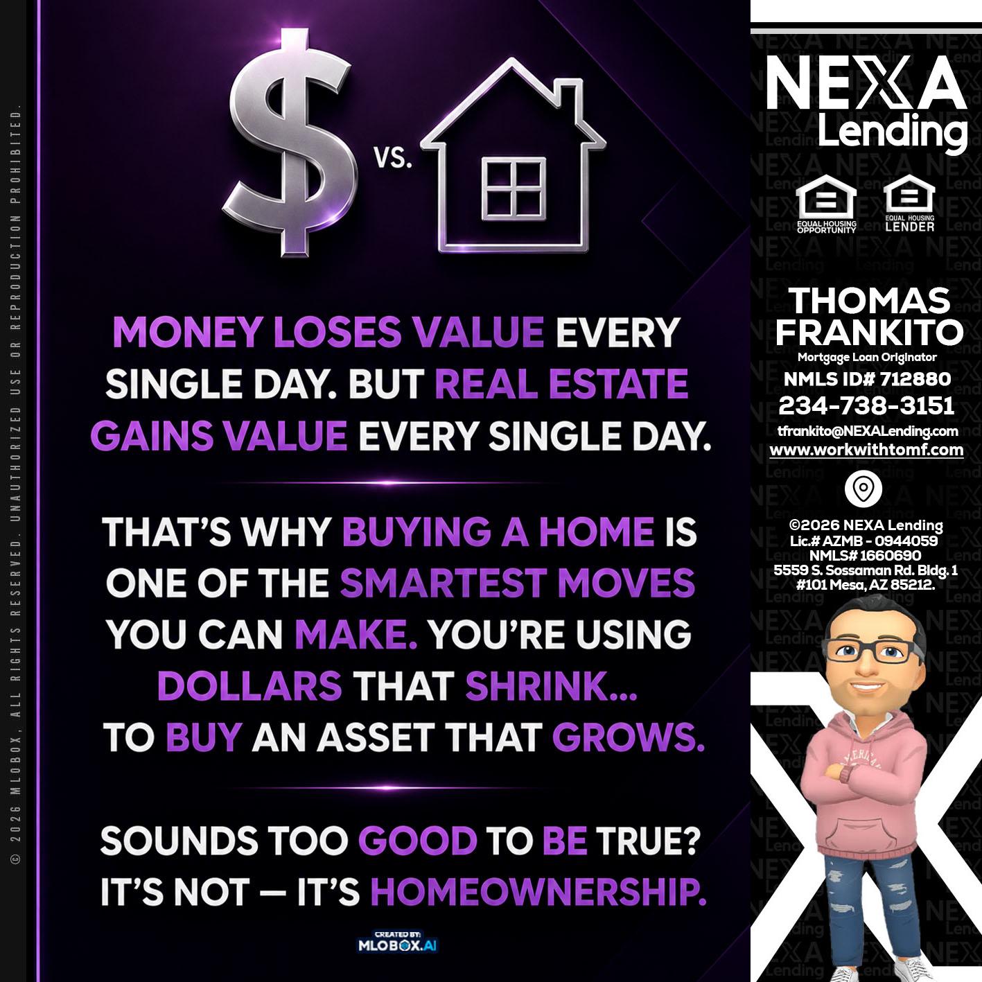 MONEY LOSES - Thomas Frankito -Mortgage Loan Officer